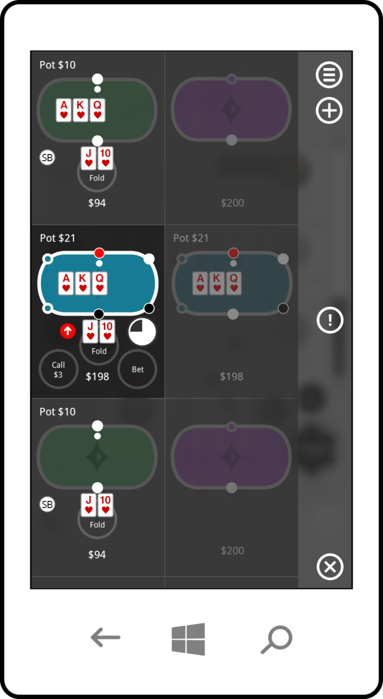 Wireframe for a brand new multi-table